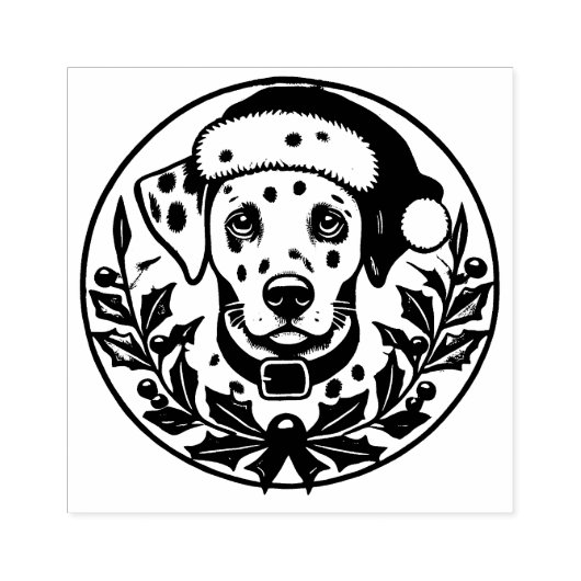 Kerstdalmatiër Rubberstempel (Afrduk)
