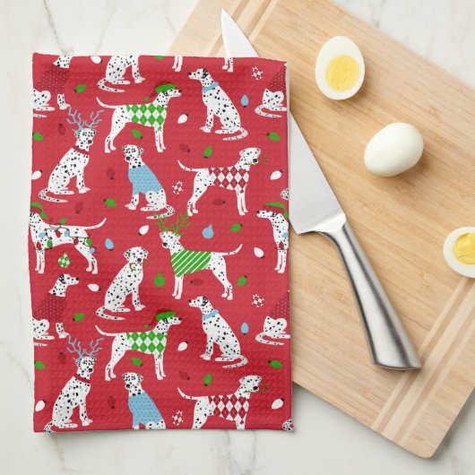 Kerstdalmatiër Theedoek (Quarter Fold)