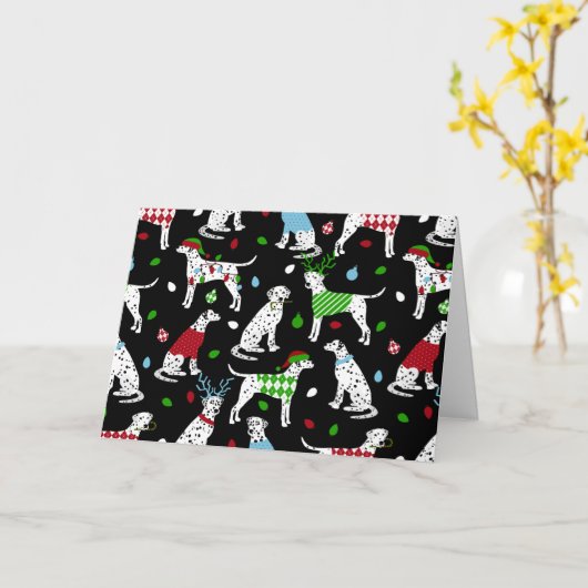 Kerstdalmatische Kaart (Gele Bloem)