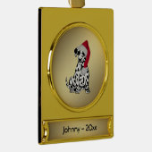kerstDalmatische persoonlijke datum Verguld Banner Ornament (Rechts)