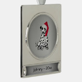 kerstDalmatische persoonlijke datum Verzilverd Banner Ornament (Rechts)