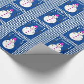 Kerstdame Jugging Snowball Funny Cadeaupapier (Hoek)