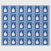 Kerstdame Jugging Snowball Funny Cadeaupapier (Vlak)