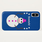 Kerstdame Juggling Snowball Funny Case-Mate iPhone Case (Achterkant (horizontaal))