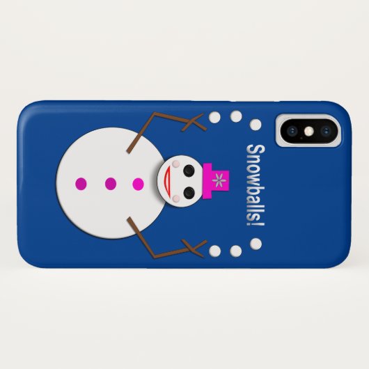 Kerstdame Juggling Snowball Funny Case-Mate iPhone Case (Achterkant (horizontaal))