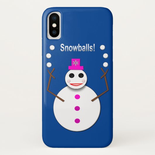 Kerstdame Juggling Snowball Funny Case-Mate iPhone Case (Achterkant)