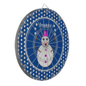 Kerstdame Juggling Snowball Funny Dartbord (Voorkant Links)