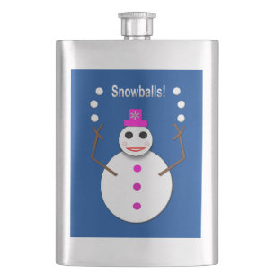 Kerstdame Juggling Snowball Funny Flacon