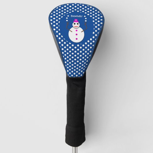 Kerstdame Juggling Snowball Funny Golfheadcover (Voorkant)