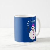 Kerstdame Juggling Snowball Funny Koffiemok (Voorkant rechts)