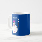 Kerstdame Juggling Snowball Funny Koffiemok (Voorkant links)