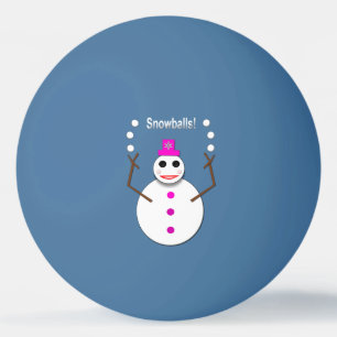 Kerstdame Juggling Snowball Funny Pingpongbal