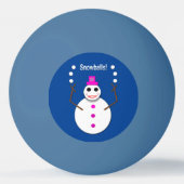 Kerstdame Juggling Snowball Funny Pingpongbal (Achterkant)