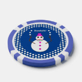 Kerstdame Juggling Snowball Funny Poker Chips (Enkel)