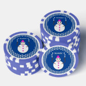 Kerstdame Juggling Snowball Funny Poker Chips (Opstapeling)