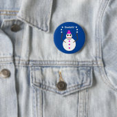 Kerstdame Juggling Snowball Funny Ronde Button 5,7 Cm (In situ)