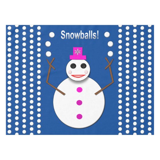Kerstdame Juggling Snowball Funny Tafelkleed (Voorkant (Horizontaal))