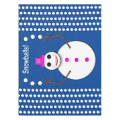 Kerstdame Juggling Snowball Funny Tafelkleed (Voorkant)