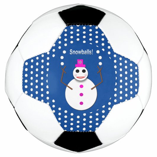 Kerstdame Juggling Snowball Funny Voetbal (Voorkant)