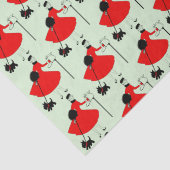 Kerstdame van 1950 met hond Wrapping Pape Tissuepapier (Detail)