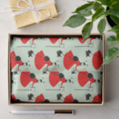 Kerstdame van 1950 met hond Wrapping Pape Tissuepapier (Geschenk)