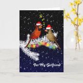 Kerstdame Vriendin (voer uw bericht in) Kaart (Gele Bloem)