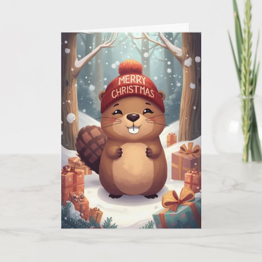 Kerstdamgrot Groet Feestdagen Kaart (Voorkant)