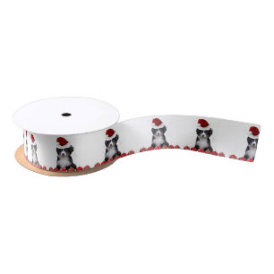 Kerstdanese bergachtige hond Satin Ribbon Satijnen Lint
