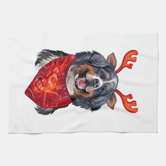 Kerstdanese mountain Dog Bath Towel Theedoek (Horizontaal)