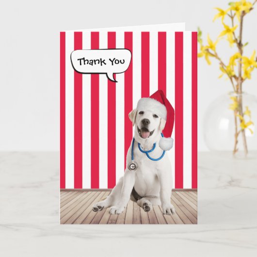 Kerstdank bedankt voor de dierenarts kaart (Gele Bloem)