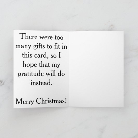 Kerstdank Feestdagen Kaart (Binnen)