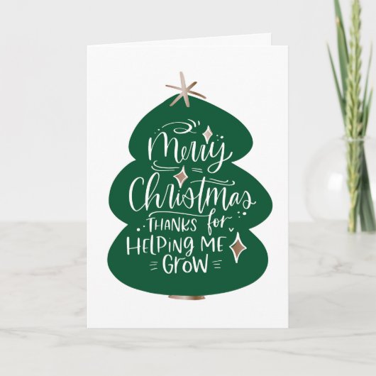 Kerstdank Hartelijk dank voor uw leraarskaart Bedankkaart (Voorkant)