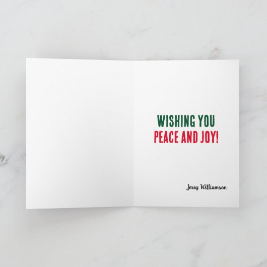 Kerstdank Hartelijk dank voor uw leraarskaart Bedankkaart (Binnen)