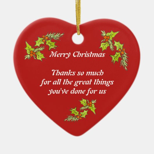 Kerstdank Keramisch Ornament (Voorkant)