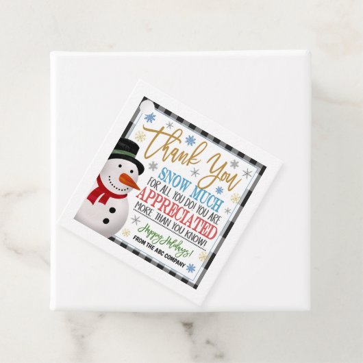 Kerstdank: Label met cadeaus (In situ)