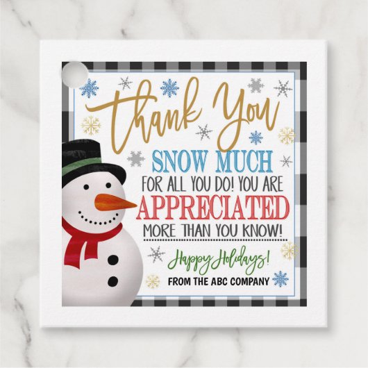 Kerstdank: Label met cadeaus (Voorkant)