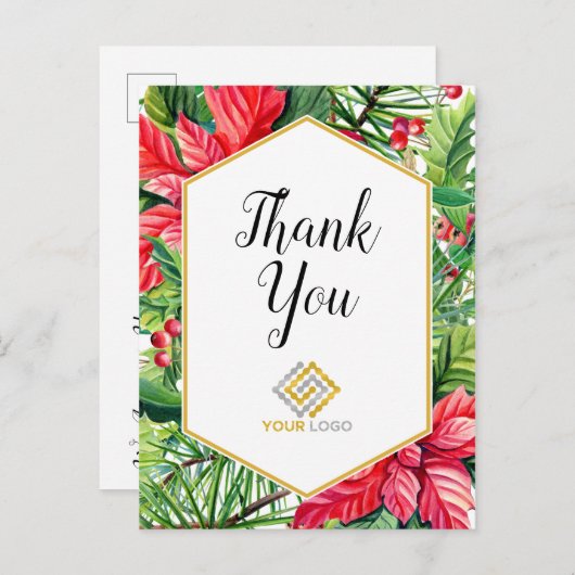 Kerstdank, Logo Business Briefkaart (Voorkant / Achterkant)