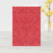 Kerstdank Red Damask Kaart (Gele Bloem)