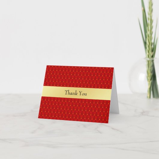 Kerstdank Rood en gouden bomen Kaart (Voorkant)