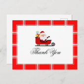 Kerstdank: Santa Red Briefkaart (Voorkant / Achterkant)