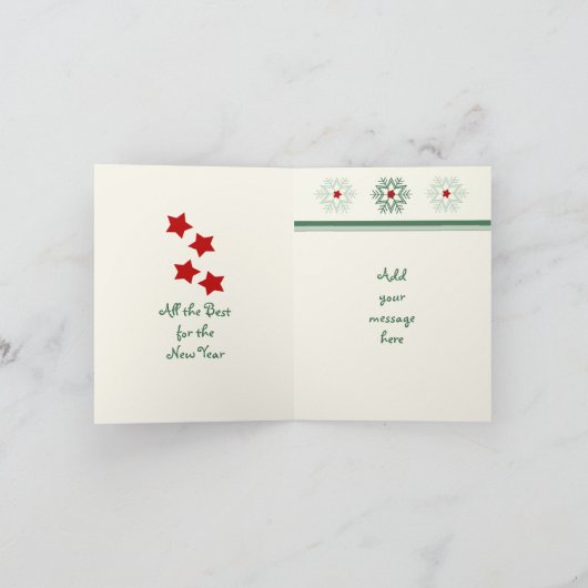 Kerstdank: sneeuwvlokken feestdagen kaart (Binnen)