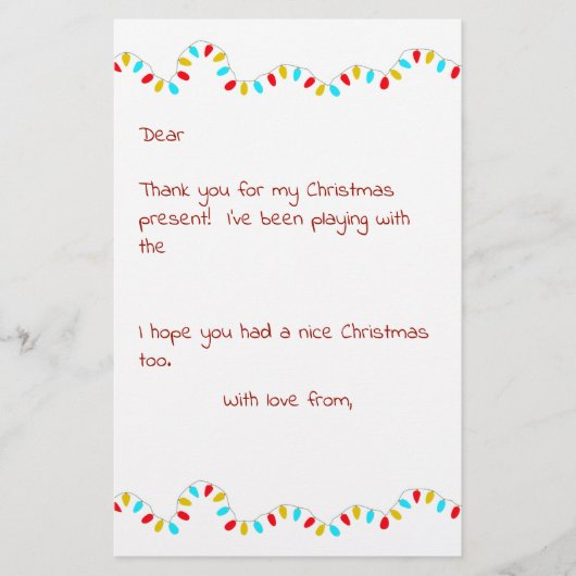 Kerstdank U brief van Kinderen Briefpapier (Voorkant)