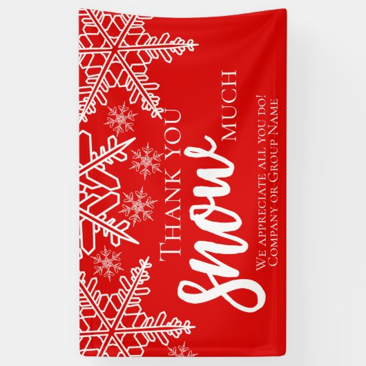 Kerstdank: veel sneeuw spandoek (Verticaal)