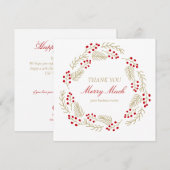 Kerstdank Visitekaartje Bedankkaart (Voorkant / Achterkant)