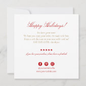 Kerstdank Visitekaartje Bedankkaart (Achterkant)