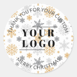 kerstdank voor kleine zakelijke Logo Ronde Sticker