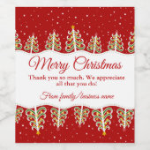 Kerstdank Wijn Etiket (Enkel label)