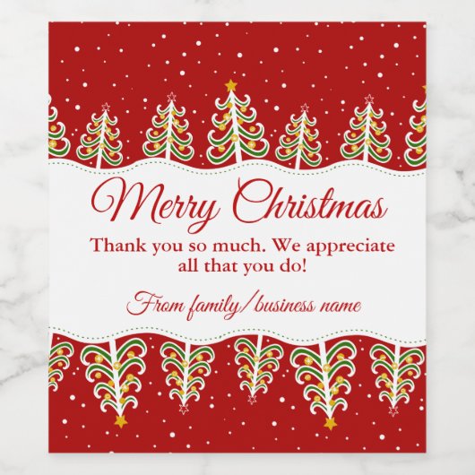 Kerstdank Wijn Etiket (Enkel label)