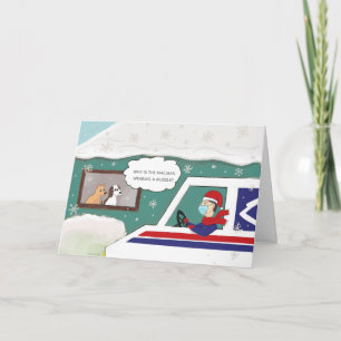 Kerstdankbriefdrager Essentiële Werknemer Kaart