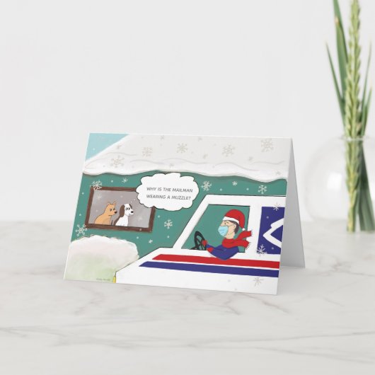 Kerstdankbriefdrager Essentiële Werknemer Kaart (Voorkant)